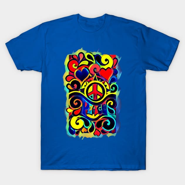 Peace and Love #3 T-Shirt by AlondraHanley